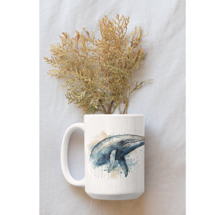 Watercolor Whale Wonder Coffee Mug