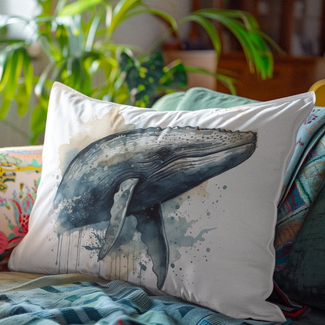 Watercolor Whale Wonder Decorative Cushion (Creator Uploaded)