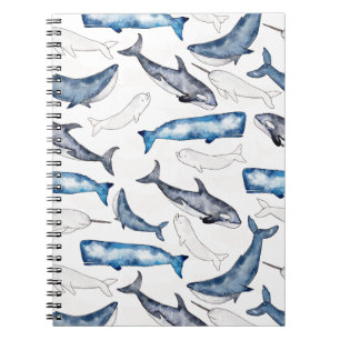 Watercolor Whales Notebook