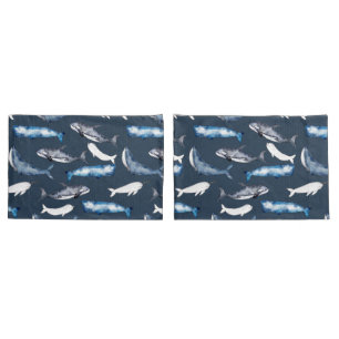 Watercolor Whales Pillowcase