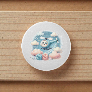 Watercolor Whimsical Airplane Ceramic Knob