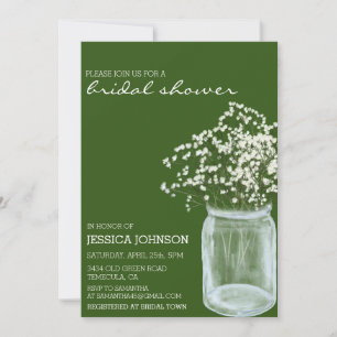 Watercolor Whimsical Baby's Breath Bridal shower I Invitation