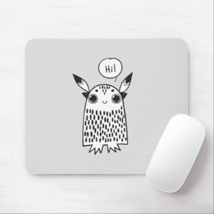 Watercolor whimsical blue flowers mouse mat