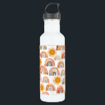 Watercolor Whimsical Boho Rainbow and Sun  Kids  710 Ml Water Bottle<br><div class="desc">Watercolor modern rainbow and sun pattern water bottle. Perfect for kids</div>