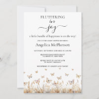 WATERCOLOR WHIMSICAL BUTTERFLIES WILDFLOWER BORDER