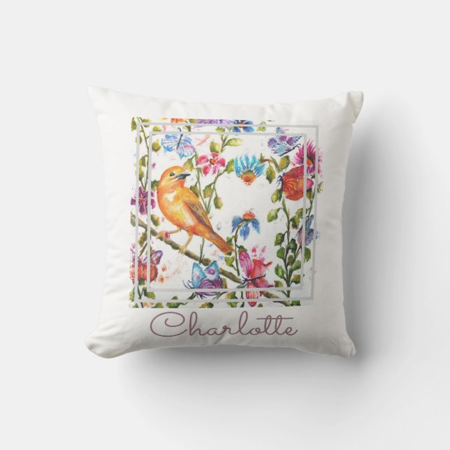 Watercolor Whimsical Chic Cushion (Front)
