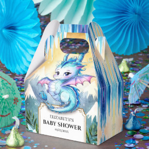 Watercolor Whimsical Dragon Baby Shower Favour Box
