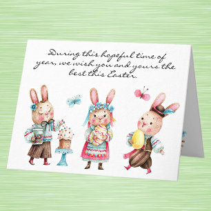Watercolor Whimsical Easter Blessing Note Card