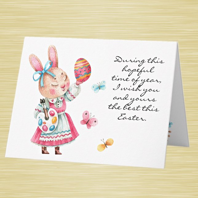 Watercolor Whimsical Easter Blessings Note Card (Creator Uploaded)