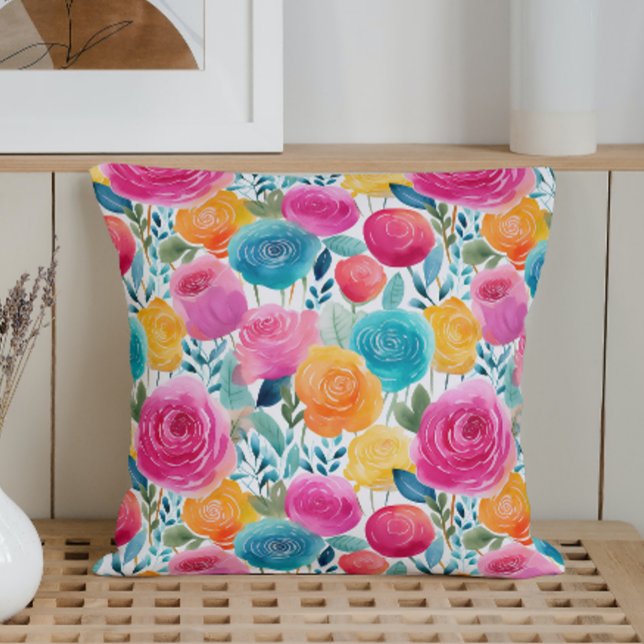 Watercolor Whimsical Roses Cushion (Creator Uploaded)