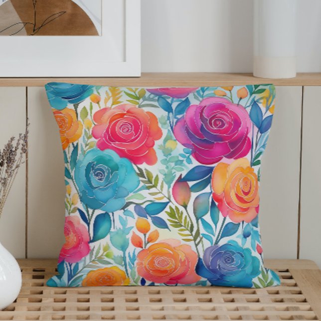 Watercolor Whimsical Roses Cushion (Creator Uploaded)