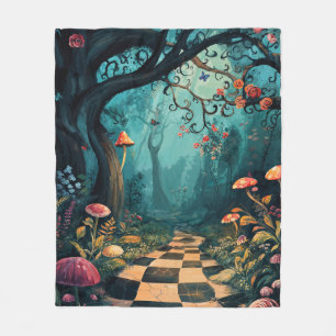 Watercolor Whimsical Wonderland Path Fleece Blanket