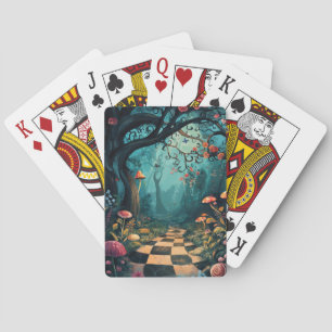 Watercolor Whimsical Wonderland Path Playing Cards