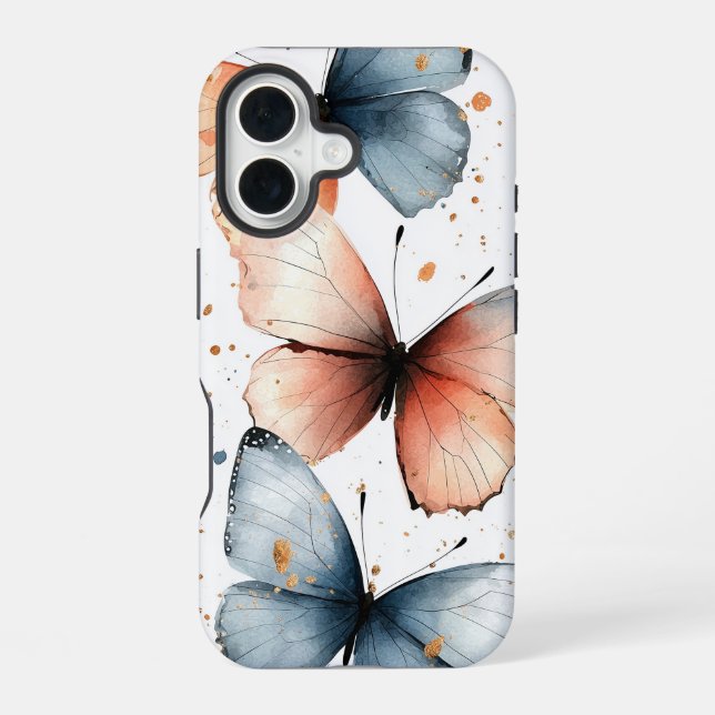Watercolor Whimsy Flight Artistic Butterfly Case (Back)