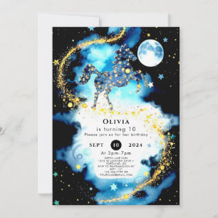 Watercolor Whimsy Horse Birthday Invitation