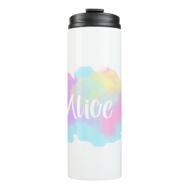 Watercolor Whimsy: Personalised Delight Thermal Tumbler (Front)