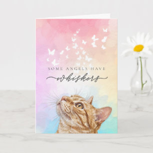 Watercolor Whiskers Orange Tabby Cat Loss Sympathy Card