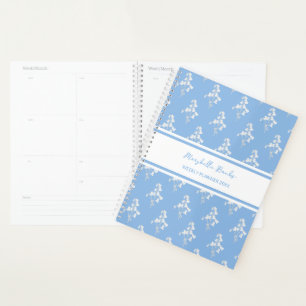 Watercolor White and Blue Bellflower Weekly Planner