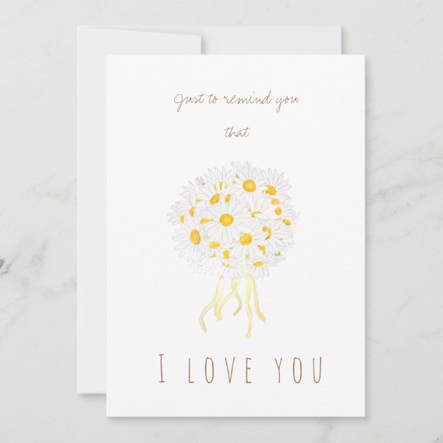 watercolor white daisies flowers greeting card (Front)