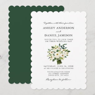 Watercolor White Floral Greenery Wedding S Invitation