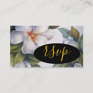 Watercolor White Floral RSVP Enclosure Card
