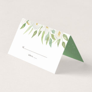 Watercolor White Floral Wedding Table Cards