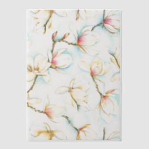 Watercolor White Flowers Vellum Overlay Invitations
