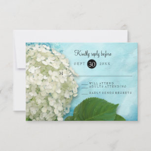  Watercolor White Hydrangea Floral Wedding RSVP