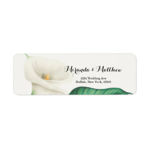 Watercolor White Lily With Green Foliage Wedding