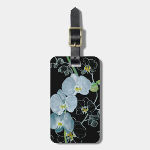Watercolor White Orchids Pattern Luggage Tag