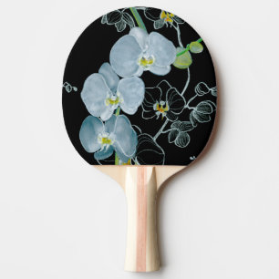 Watercolor White Orchids Pattern Ping Pong Paddle