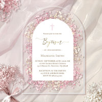 watercolor white pink flowers Baptism