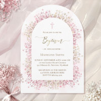 watercolor white pink flowers Baptism