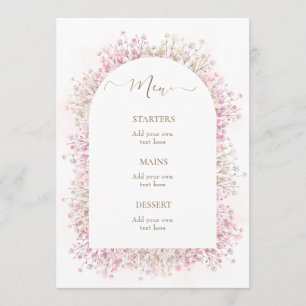 watercolor white pink flowers  menu