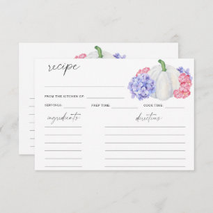 Watercolor white pumpkin - recipe card