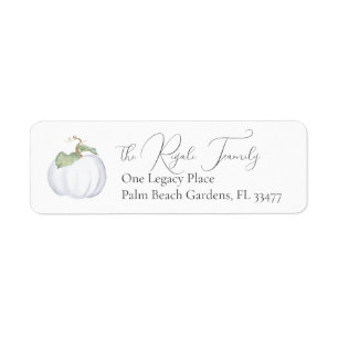 Watercolor White Pumpkin Return Address