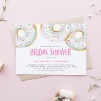 Watercolor White Sprinkle Doughnuts Bridal Shower
