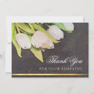 Watercolor White Tulips Thank You Sympathy Card