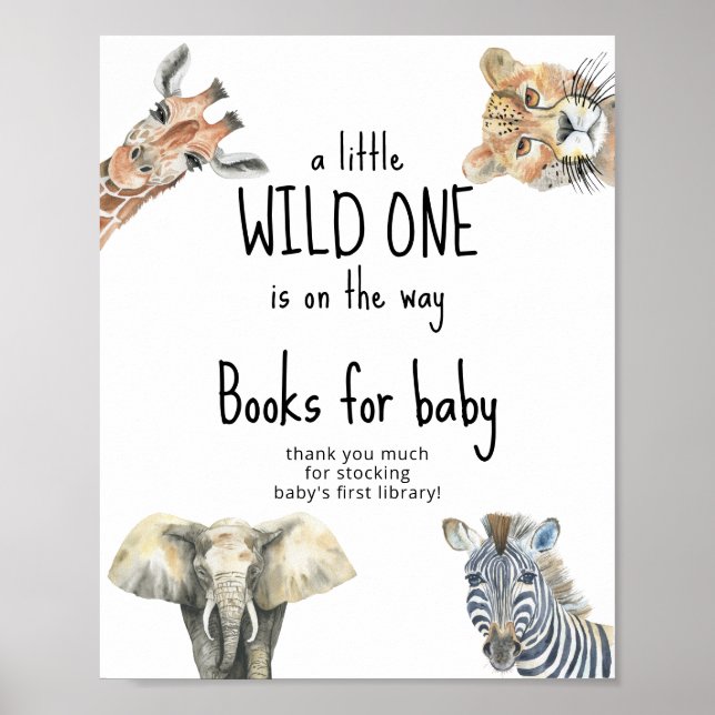 Watercolor wild animals - Books for baby Poster (Front)