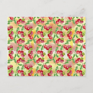 Watercolor wild berry postcard