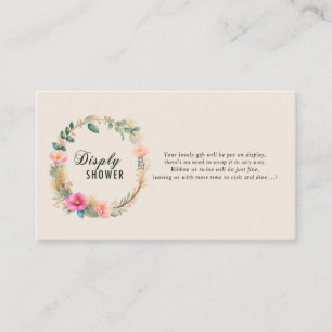 Watercolor Wild Floral Baby Display Shower Enclosure Card