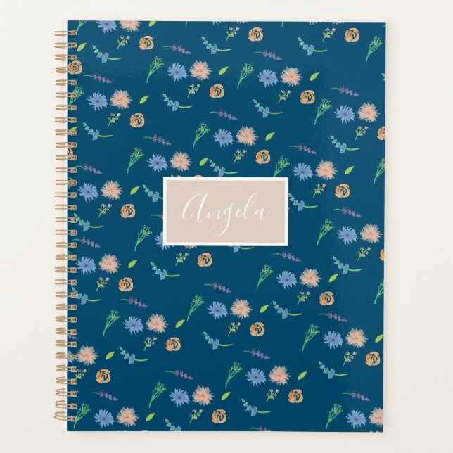 Watercolor Wild Florals Botanical Event Designer Planner (Front)