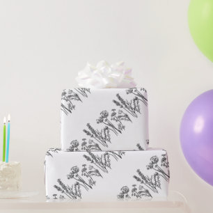 Watercolor Wild Flowers Botanical Classic Simple Wrapping Paper