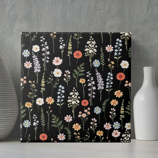 Watercolor Wild Flowers Floral Botanical Pattern Tile (Creator Uploaded)