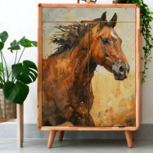 Watercolor Wild Horse Decoupage