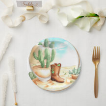 Watercolor Wild West Boy Baby Shower