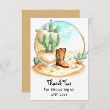 Watercolor Wild West Boy Baby Shower