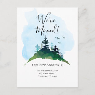 Watercolor Wilderness Moving Announcement Postcard