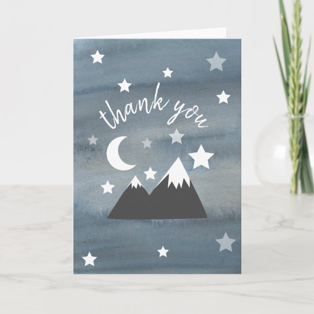 Watercolor Wilderness Stars Mountains Thank You (Front)