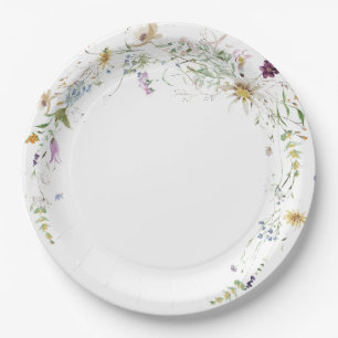 Watercolor Wildfire Bridal Shower Paper Plate